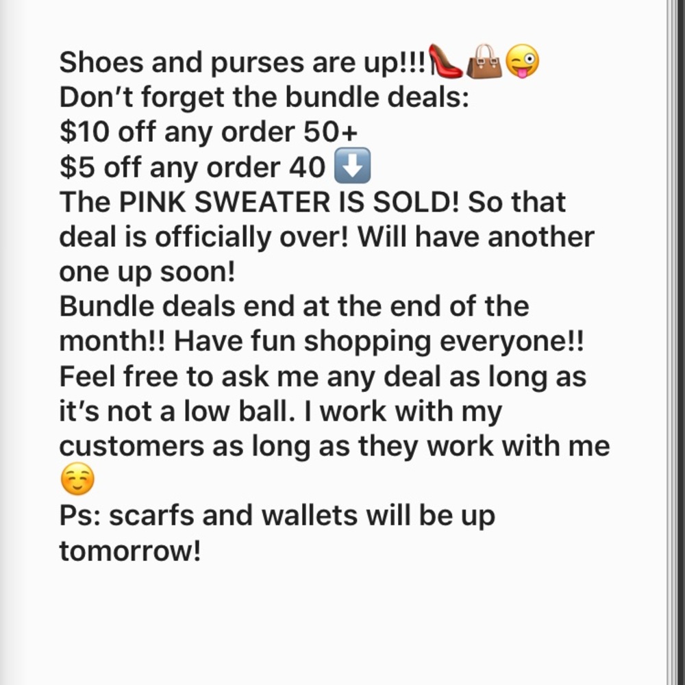 DEALS DEALS DEALS! Shoes and purses are up!!👠👜☺️